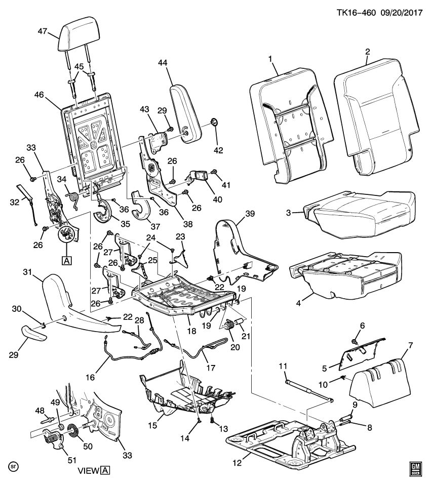 GM 84217451 Cable, Seat Back Cushion, Rear