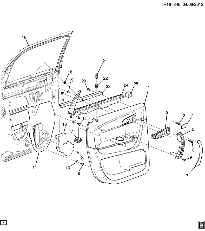 GM 23273325 Trim, Door Trim/Access, Rear