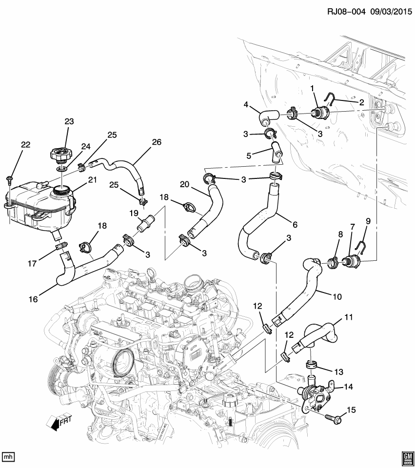 GM 42401035 Clip, Engine Coolant Recovery