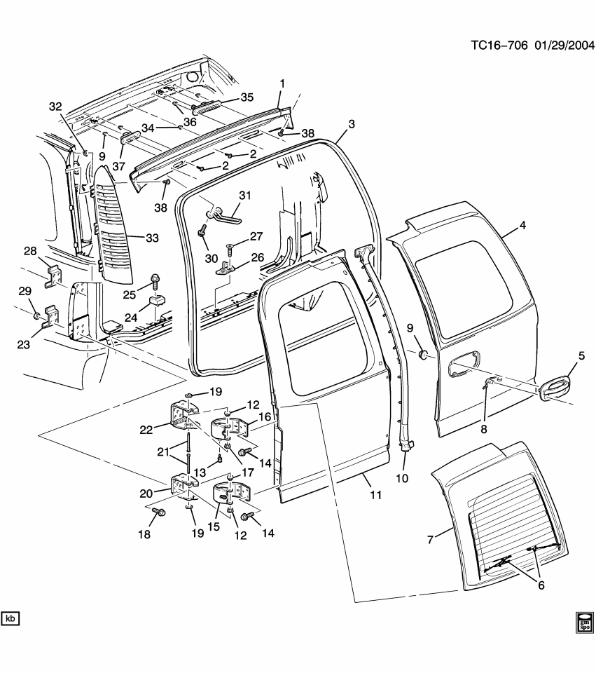 GM 15762209 Shim, Door Hinge, Rear Lower