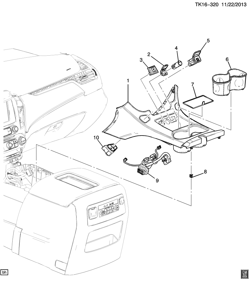 GM 84627101 Plate, Seat Separator Console, Front