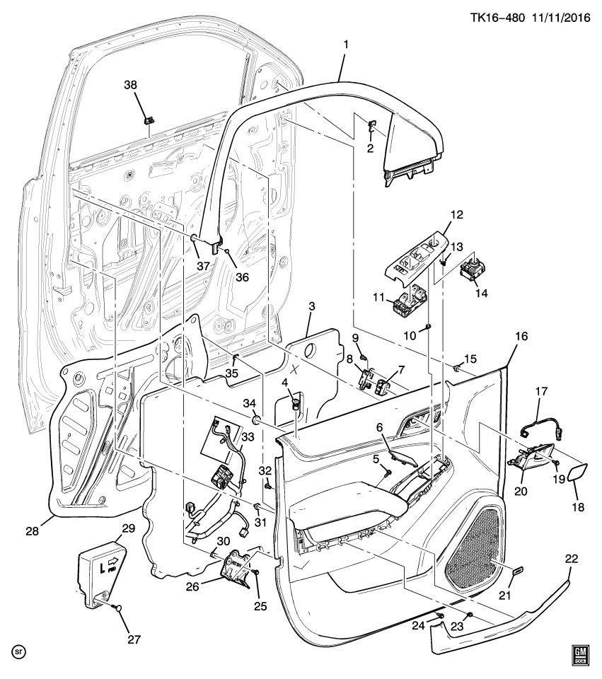 GM 84351971 Trim, Door Trim/Access, Front