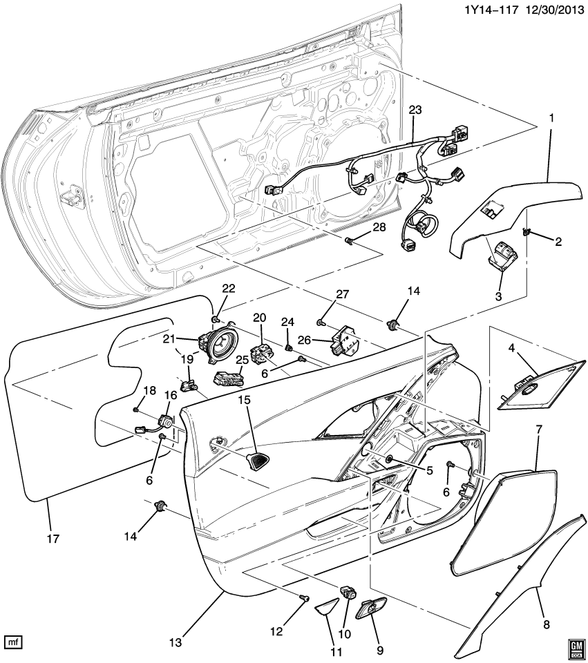 GM 84586691 Trim, Front Door Trim