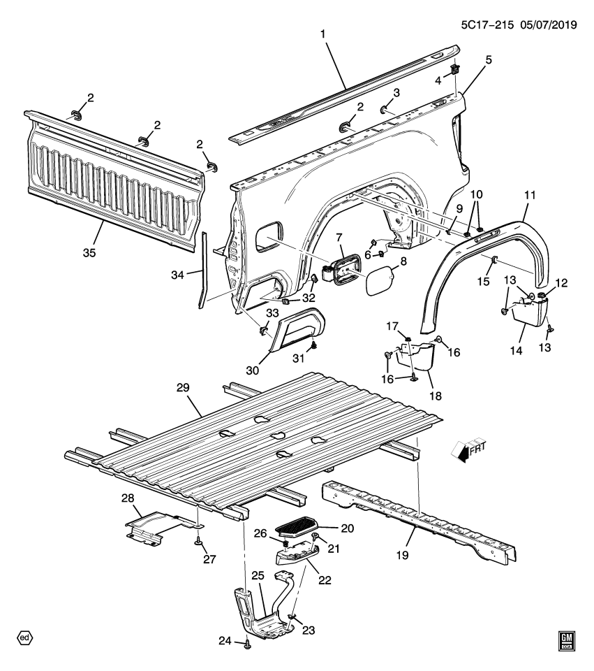 GM 85543621 Protector, Cab & Load Carrier Outer Decoration, Black, Rear