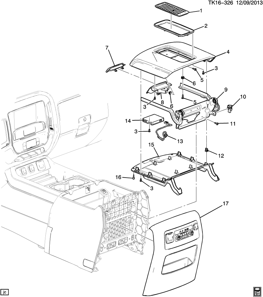 GM 23337528 Armrest, Seat Separator Console, Front Outer