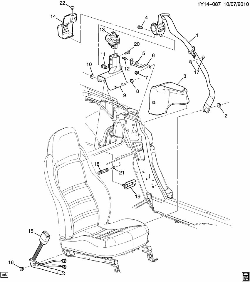 GM 11569884 Stud, Seat Belt, Rear