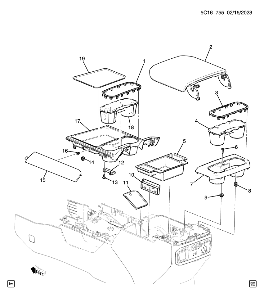 GM 85105359 Applique, Seat Separator Console