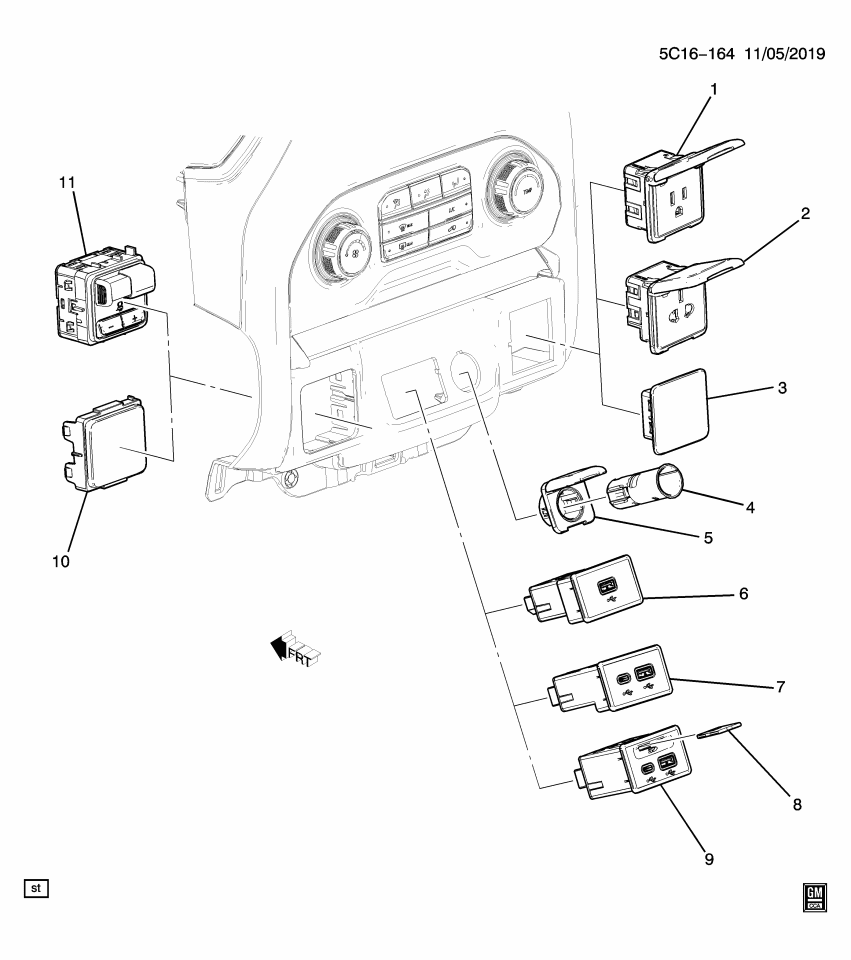 GM 84166970 Receptacle, Cigarette Lighter/Accessory Power, Jet Black