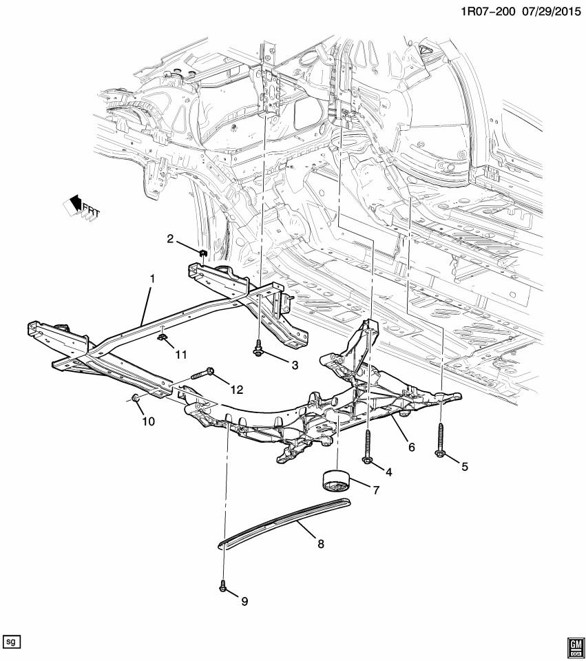 GM 11547179 Bolt, Front Frame Cross Member