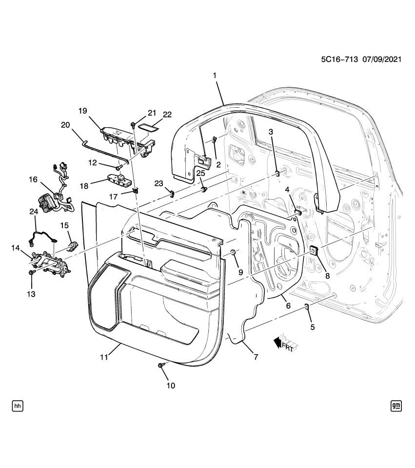 GM 85614401 Trim, Door Trim/Access, Front
