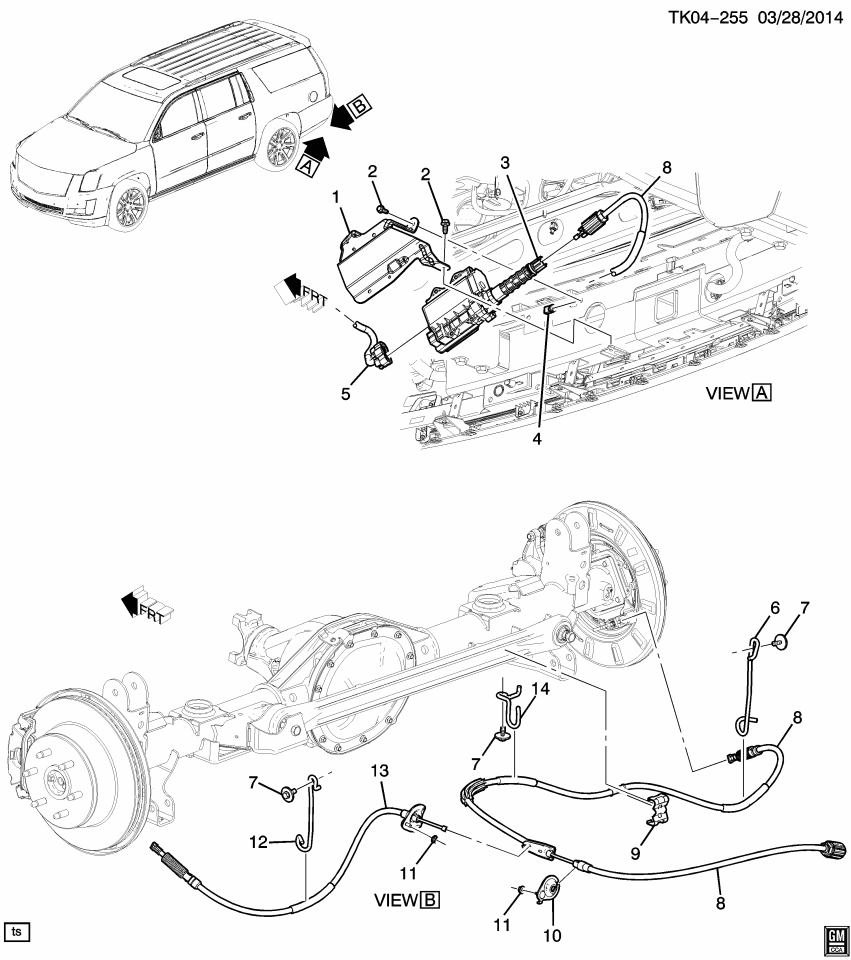GM 22824190 Guide, Parking Brake Cable, Rear