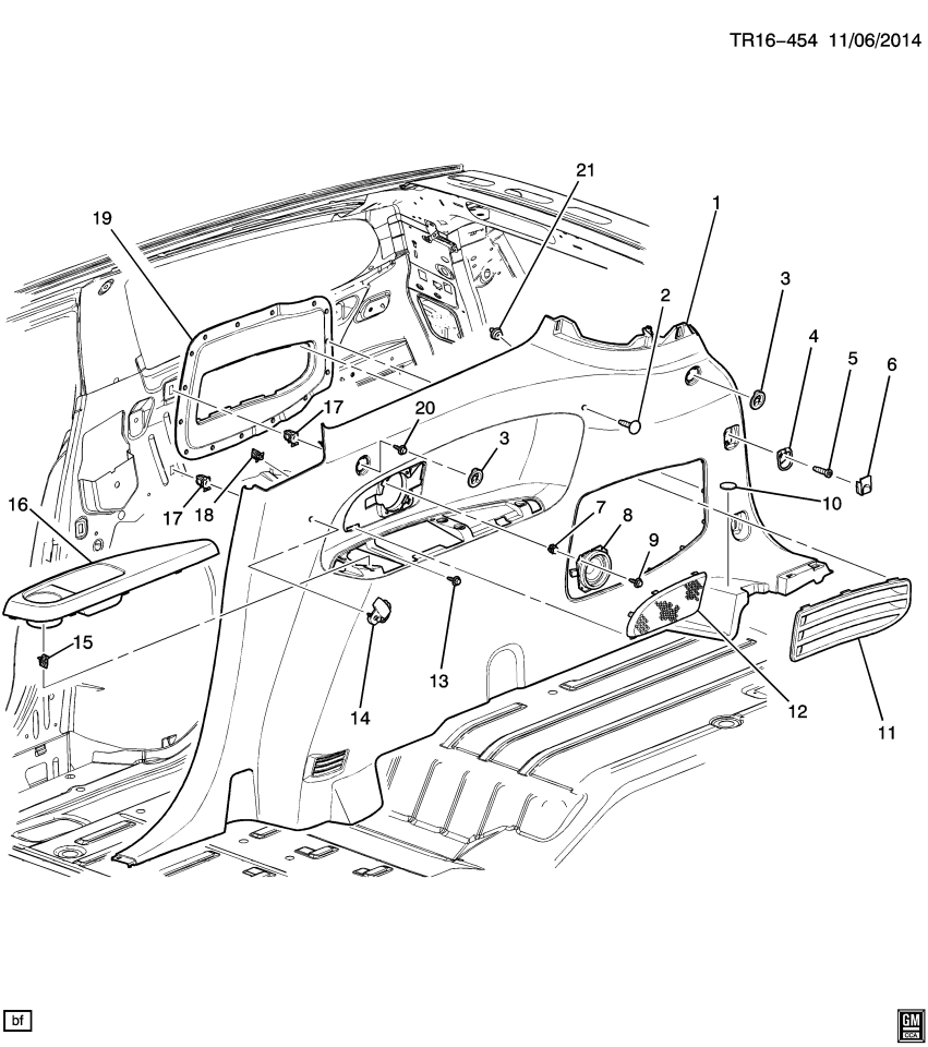 GM 23483021 Retainer, Body Interior Trim, Rear