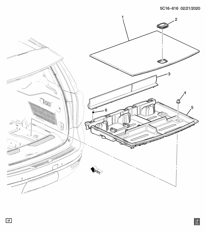 GM 85118972 Compartment, Body Interior Trim, Black, Rear