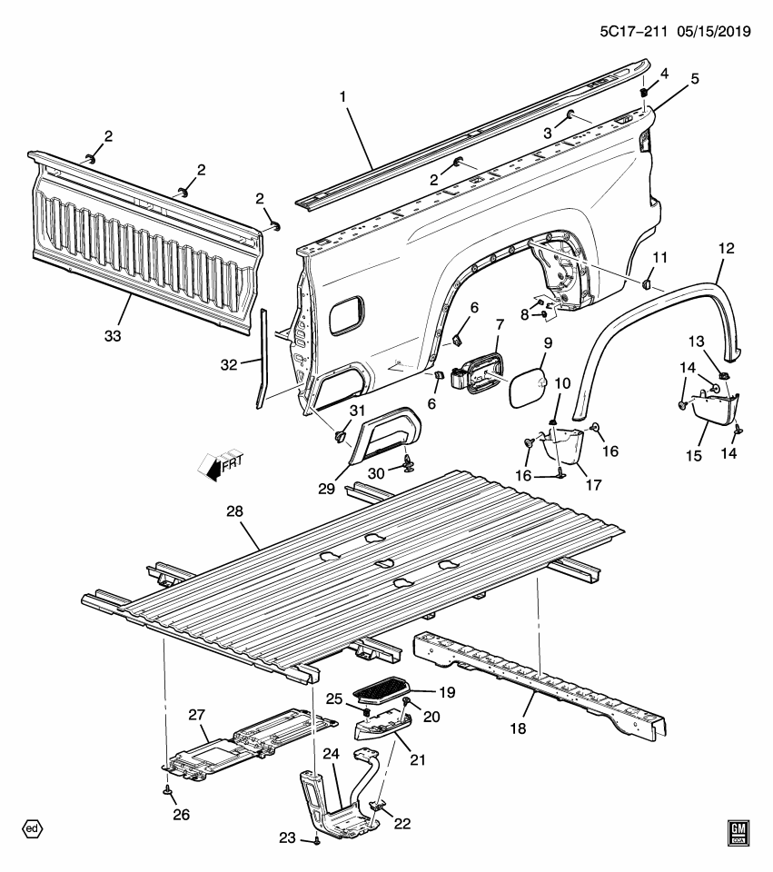 GM 86538191 Molding, Cab And Load Carrier Outer Side Decoration, Rear