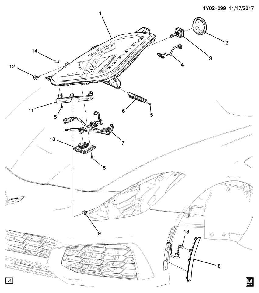 GM 84750168 Headlamp, Capsule/Headlamp/Fog Lamp, Front