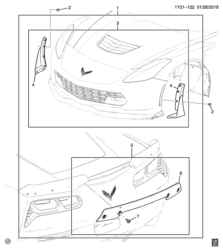 GM 84139791 Trim Package, Rear Quarter Panel, Torch Red