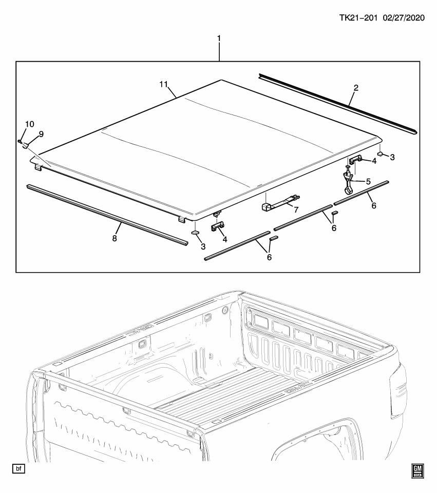 GM 19367128 Cover Package, Pickup Box