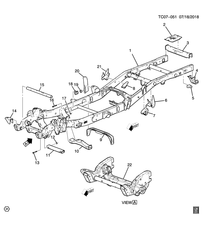 GM 19256651 Crossmember Kit, Intermediate Transmission Support