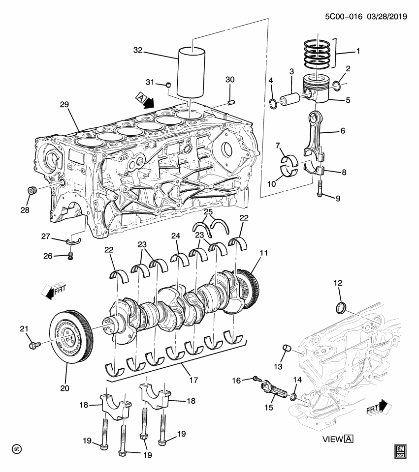 GM 55490470 Bolt, Engine Main Bearing Cap
