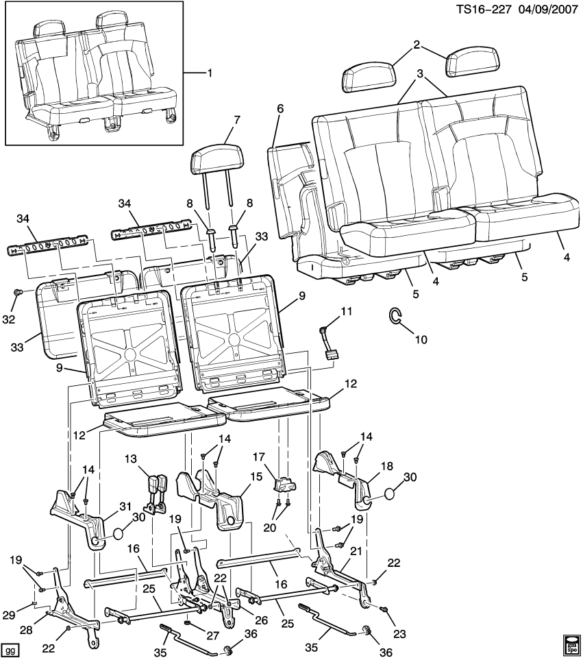 GM 88983484 Clip, Seat Back Cushion