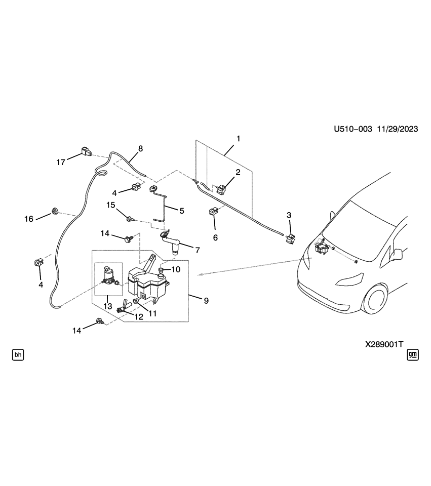 GM 19316736 Bolt, Windshield Washer