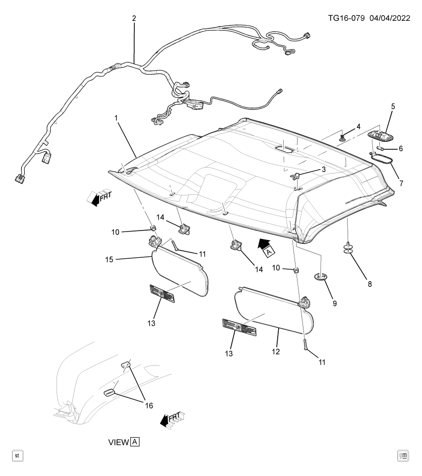 GM 20808875 Bezel, Mobile Telephone Radio