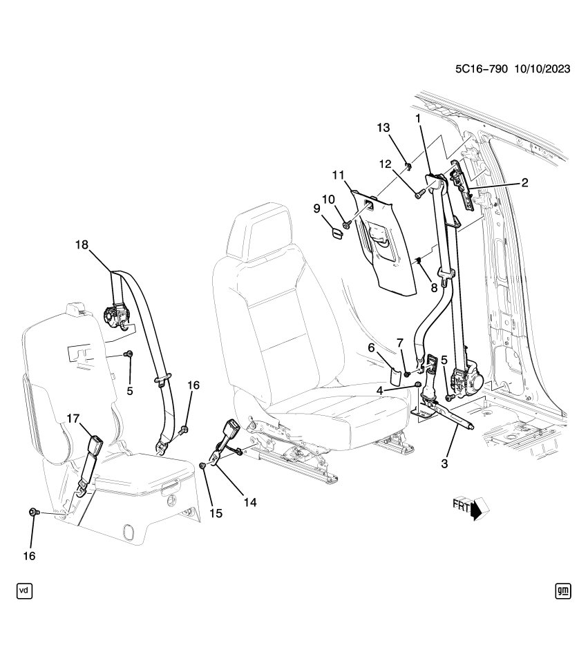 GM 85117929 Buckle Kit, Seat Belt, Jet Black