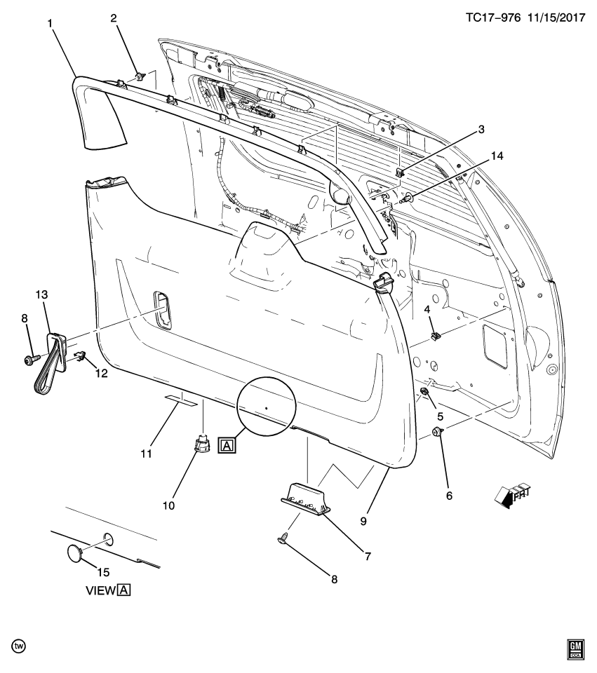 GM 15836141 Plug, End Gate Top And Bottom