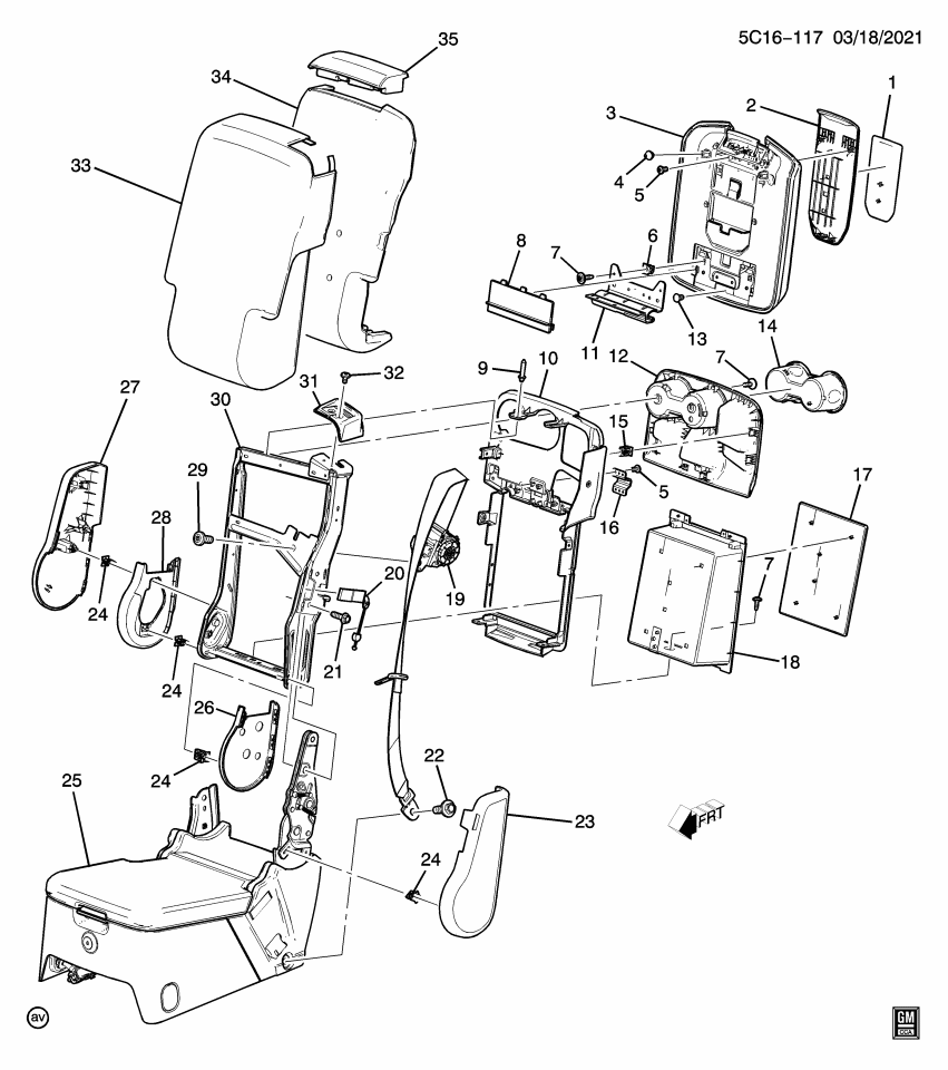GM 19256507 Rivet, Seat Back Cushion