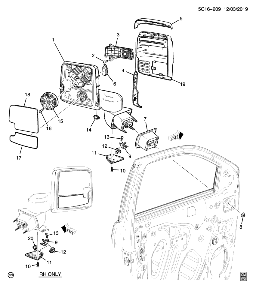 GM 84819560 Mirror, Rear View Mirror - Inside & Outside