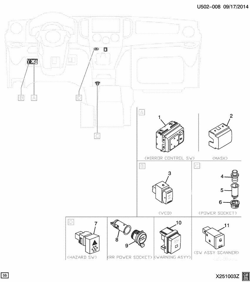 GM 19317238 Receptacle, Cigarette Lighter/Accessory Power Receptacle