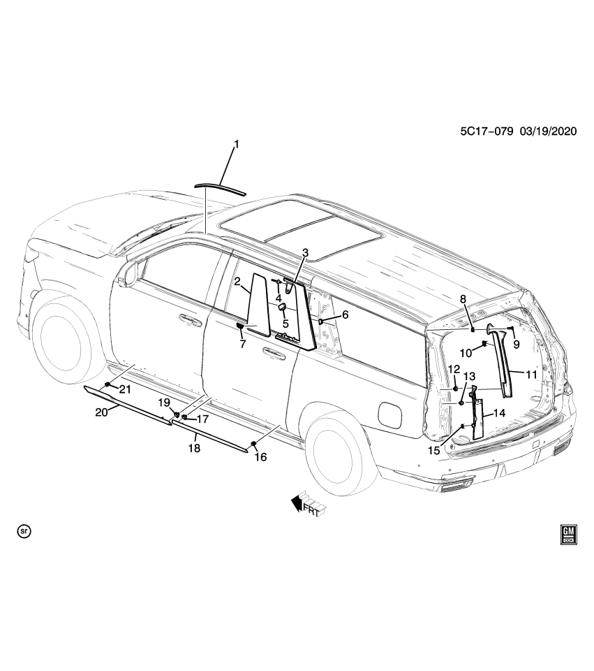 GM 84707750 Molding, Cab And Load Carrier Outer Side Decoration
