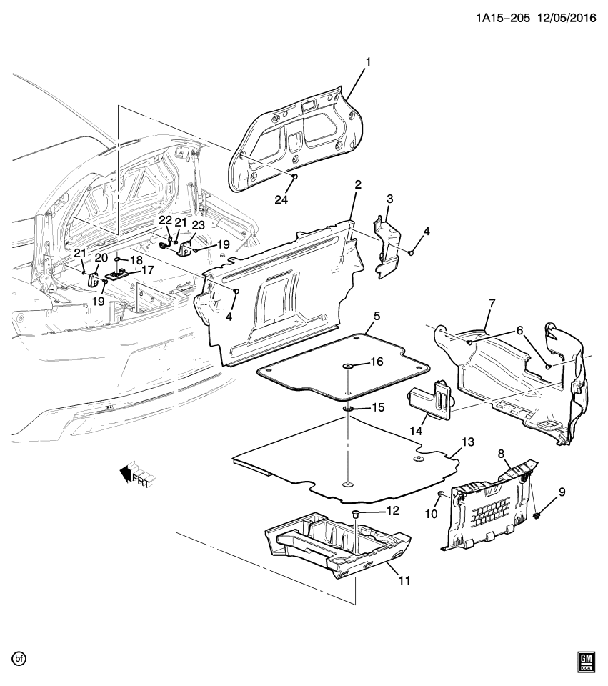 GM 84087169 Cover, Rear Compartment Trim, Jet Black, Passenger Side