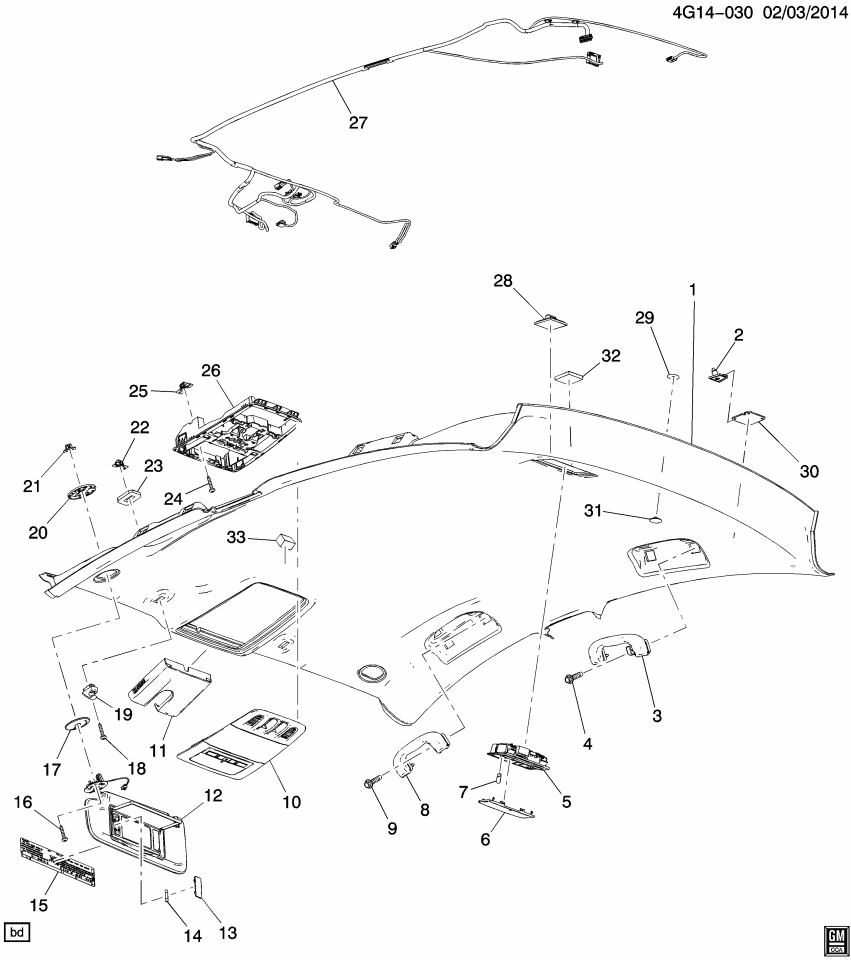 GM 23102270 Panel, Roof Headlining