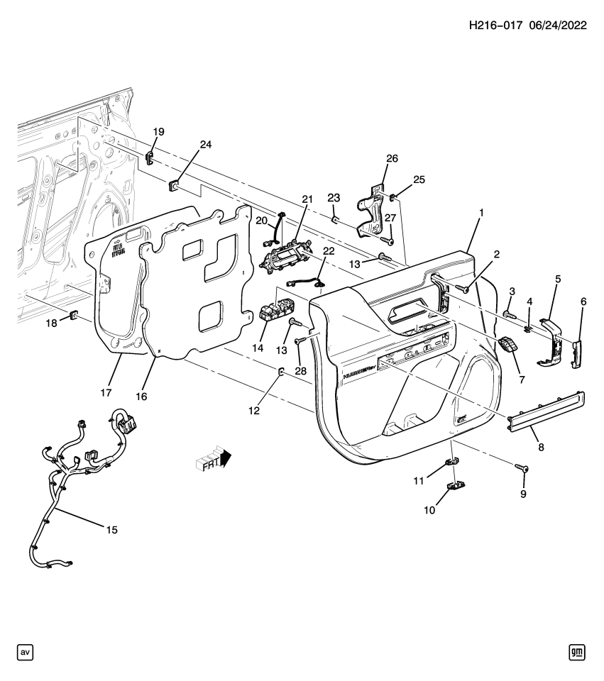 GM 85538672 Trim, Door Trim/Access, Front