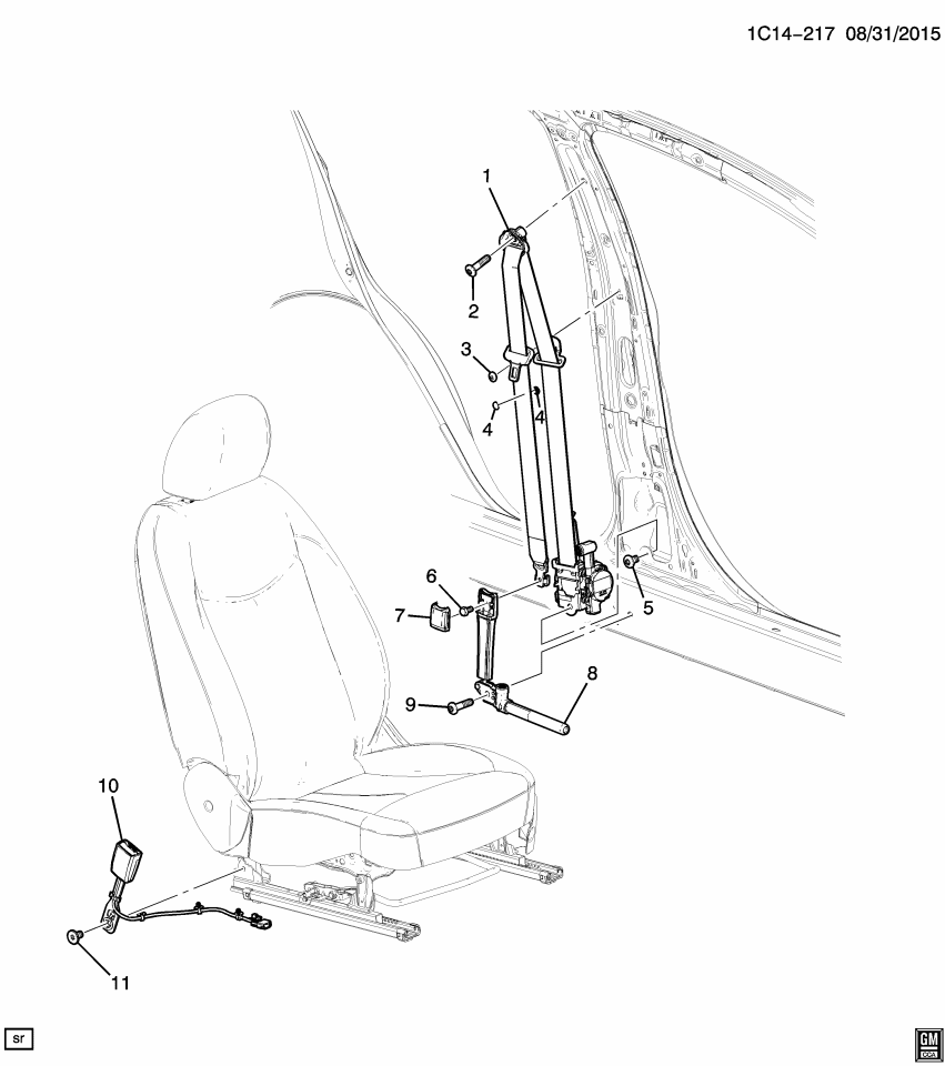 GM 95057627 Bolt, Seat Belt