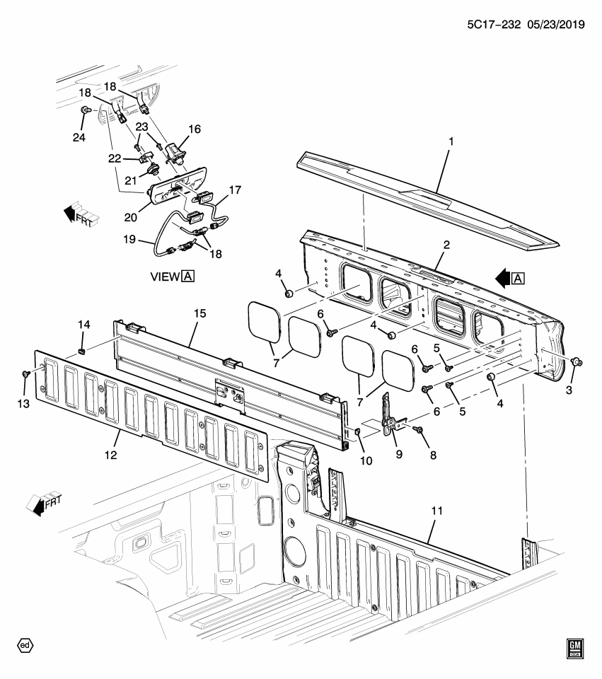 GM 86549498 Cover, End Gate Top And Bottom