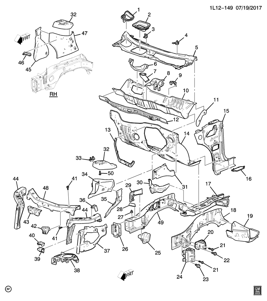GM 23423561 Reinforcement, Frame Front Side And Engine Compartment