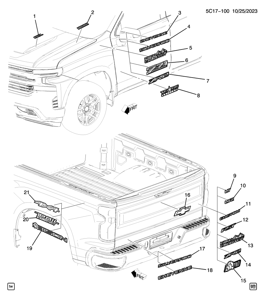 GM 84192178 Plate, End Gate And Rear Door Decoration