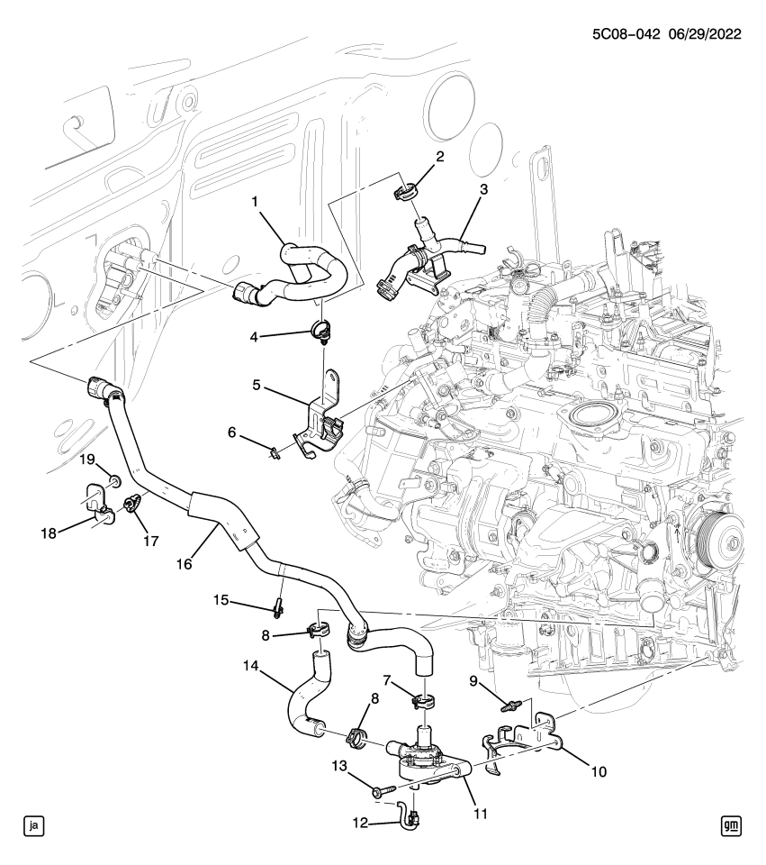 GM 24001340 Outlet, Engine Coolant