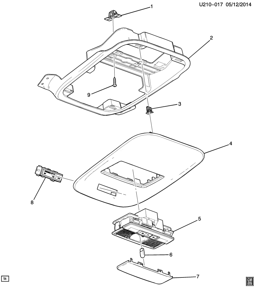 GM 23498236 Console, Overhead Console