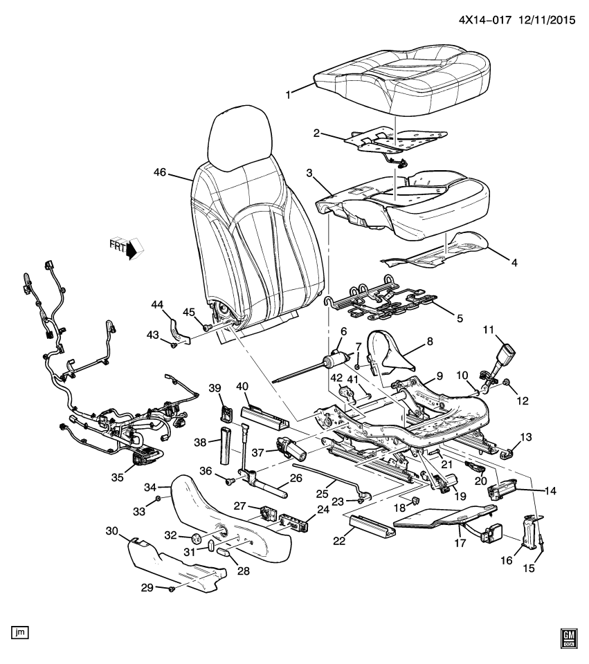 GM 23216887 Sensor, Inflatable Restraint System, Front