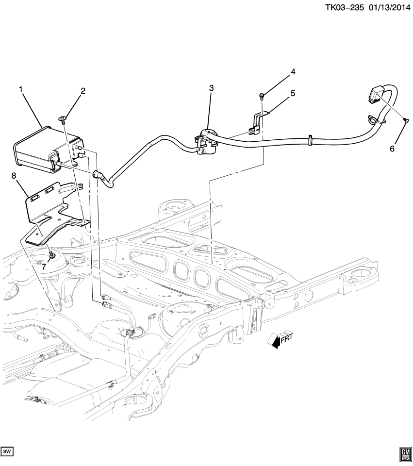 GM 10382081 Bracket, Fuel Tank Evaporator/Purge Control