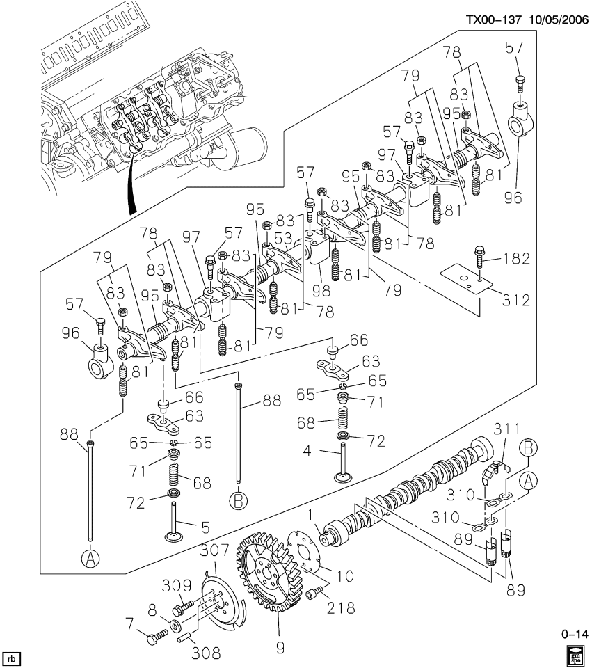 GM 98004540 Support, Engine Valve Rocker Arm Shaft
