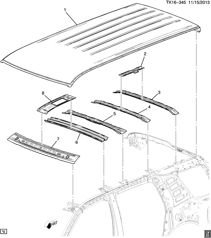 GM 23267964 Panel, Roof Panel