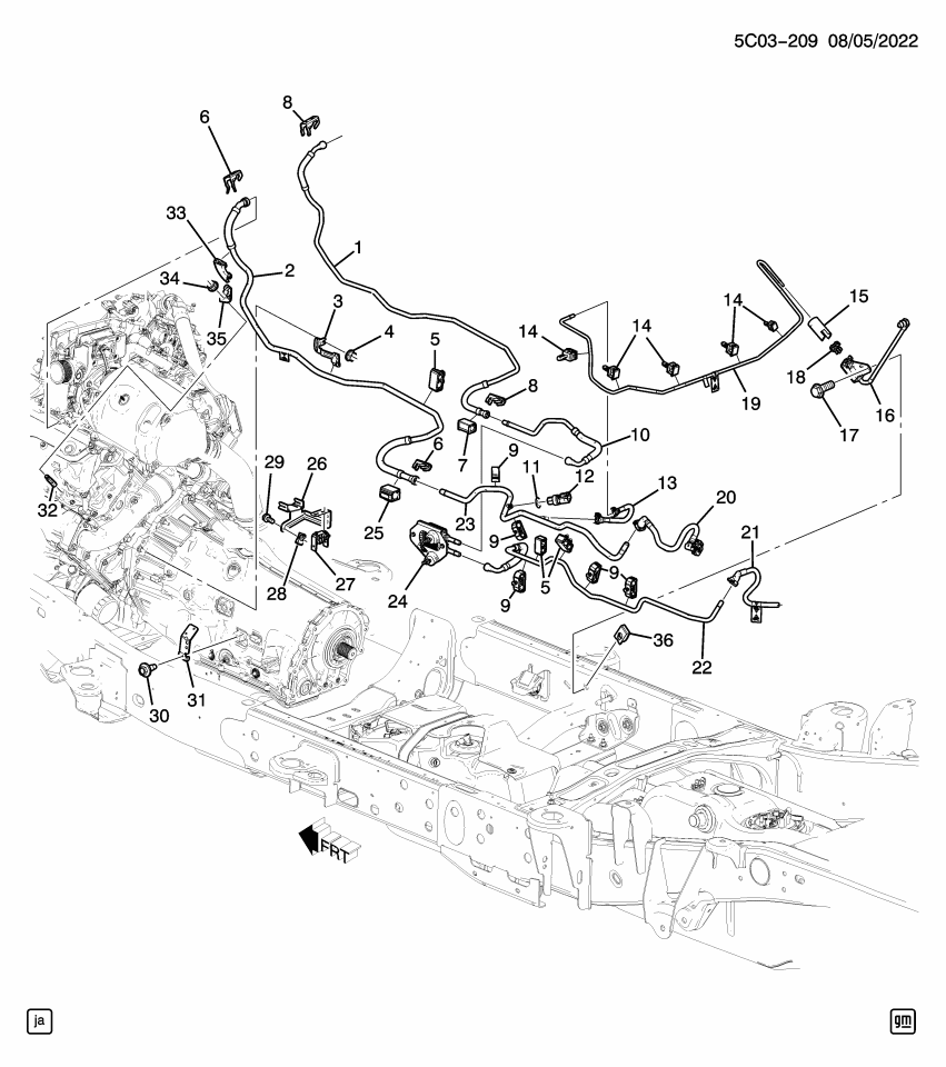 GM 85120672 Pipe, Fuel Line, Front, Carbon