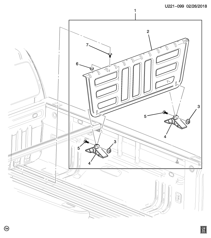 GM 23469341 Bracket, Truck Tool Box
