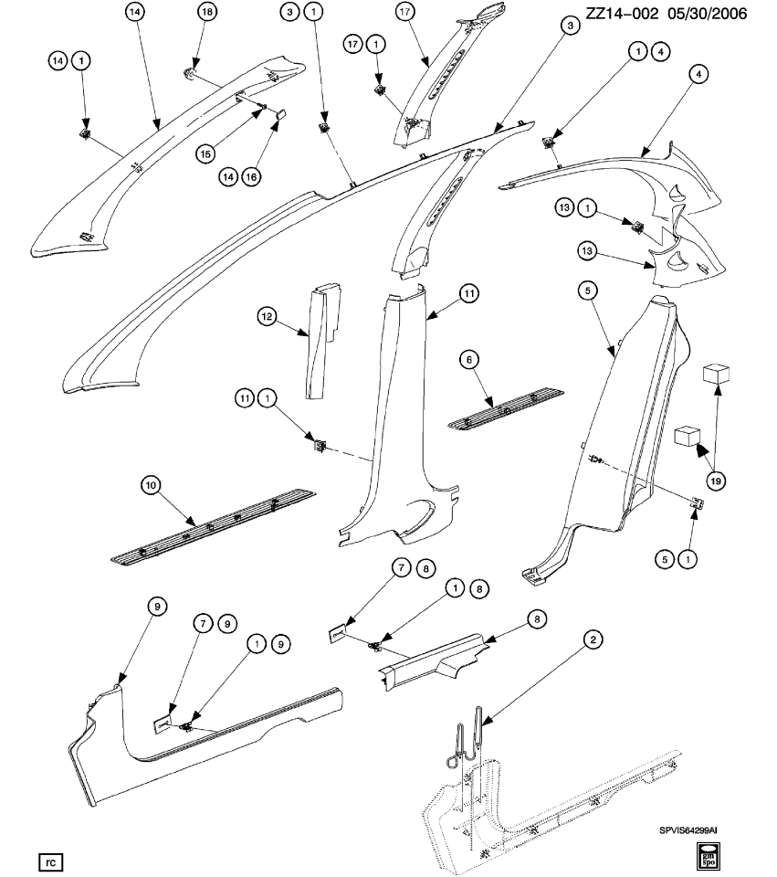 GM 21302132 Molding, Lock Pillar Trim