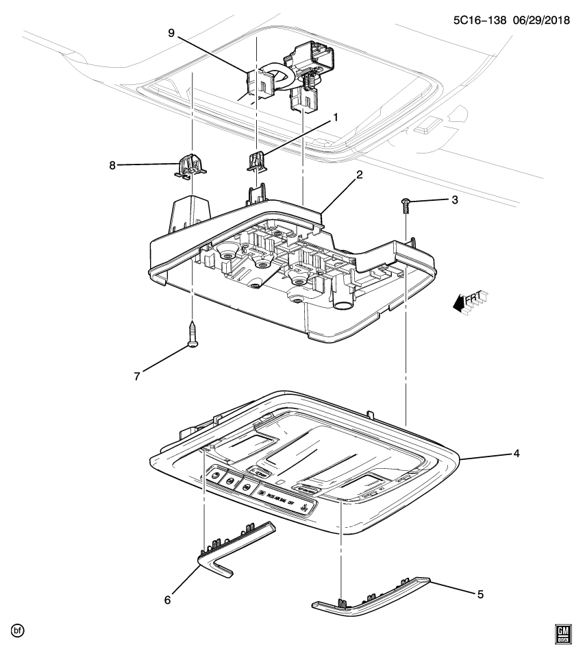 GM 86818127 Console, Roof Console