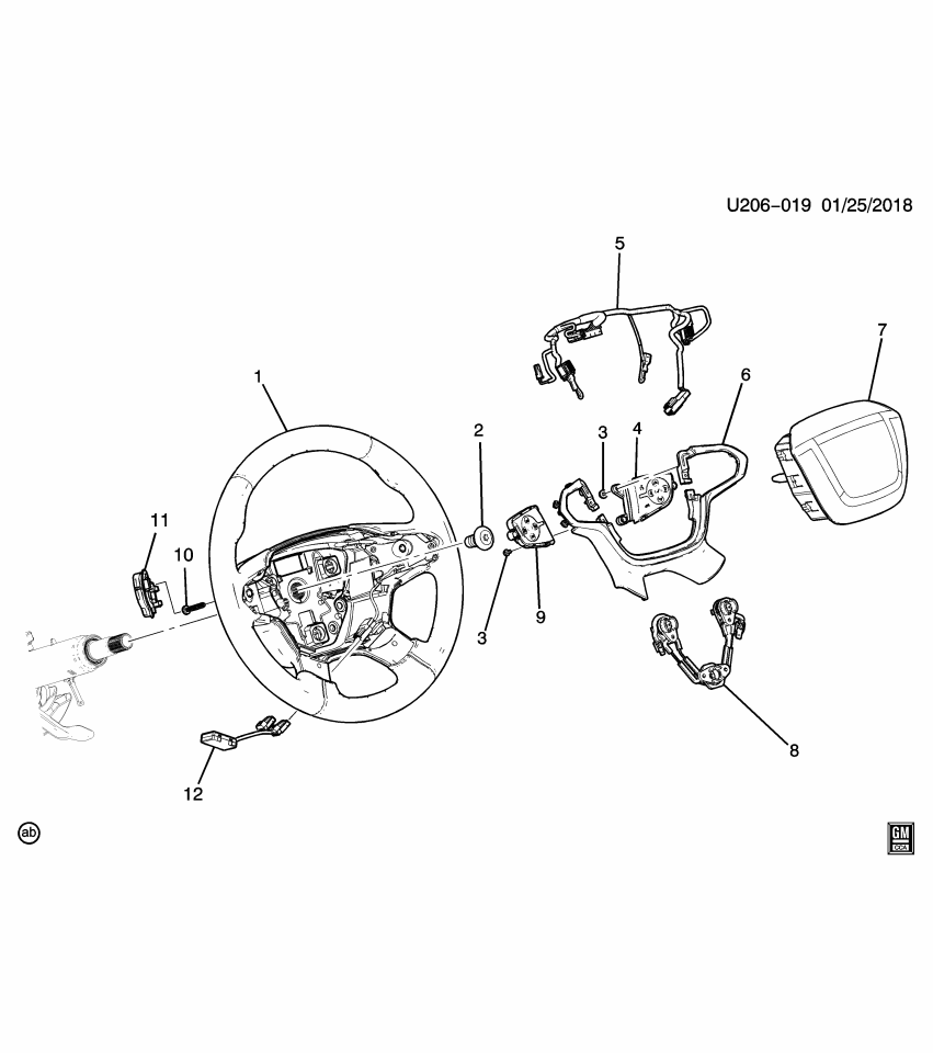 GM 85117697 Wheel, Steering, Jet Black
